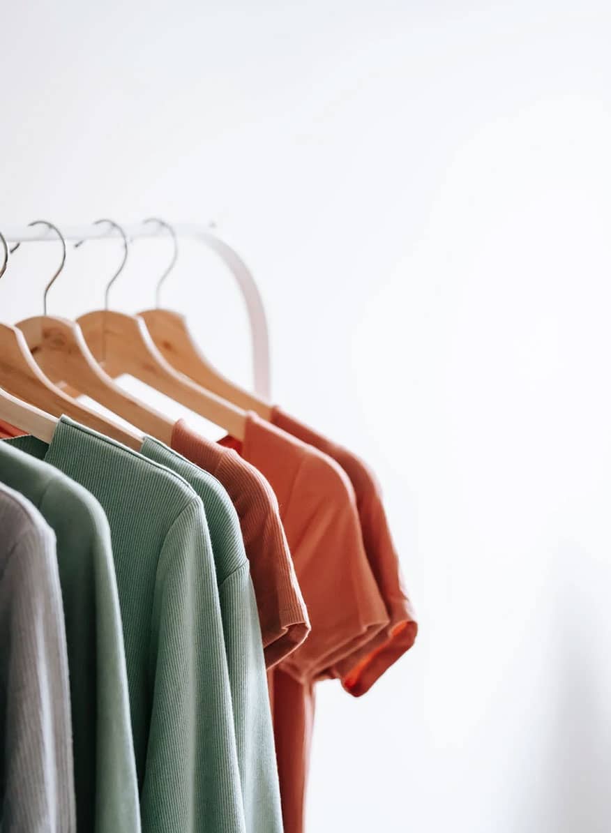 shirts on a rack